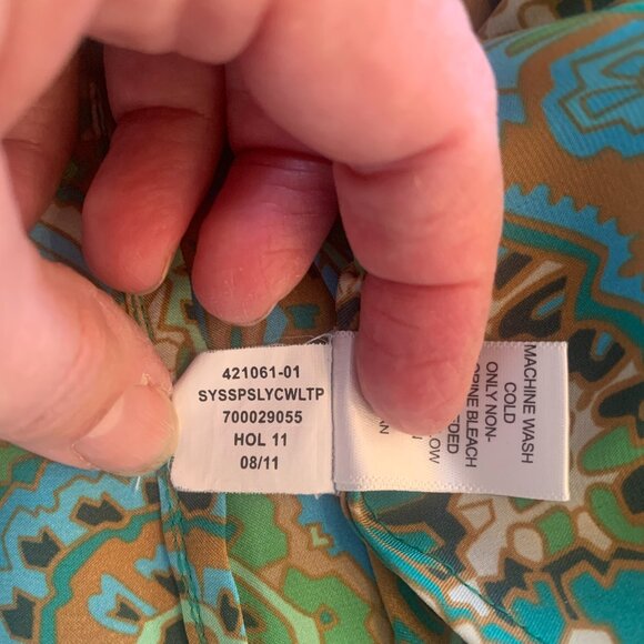 Banana Republic Paisley Sleeveless Cowl Neck Large Blouse - Picture 8 of 8